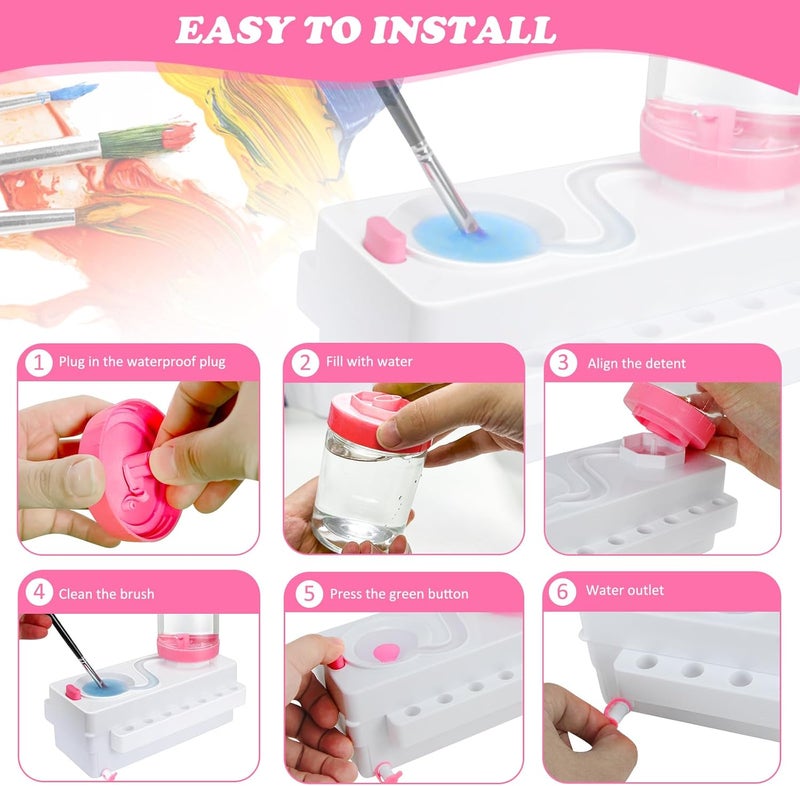Kardeep Paint Brush Cleaner, Paint Brush Rinser with Drain & Brush Holder, Painting Station, Paint Brush Cleaner Tool for Water-Based Painting Supplies - Image 5